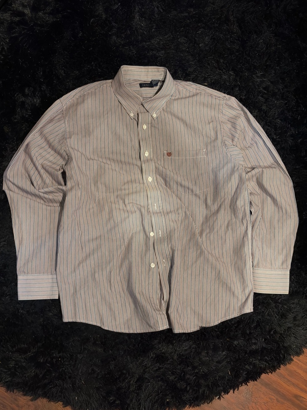Izod Men's Multi-Stripe Button-Down Shirt - Blue/White